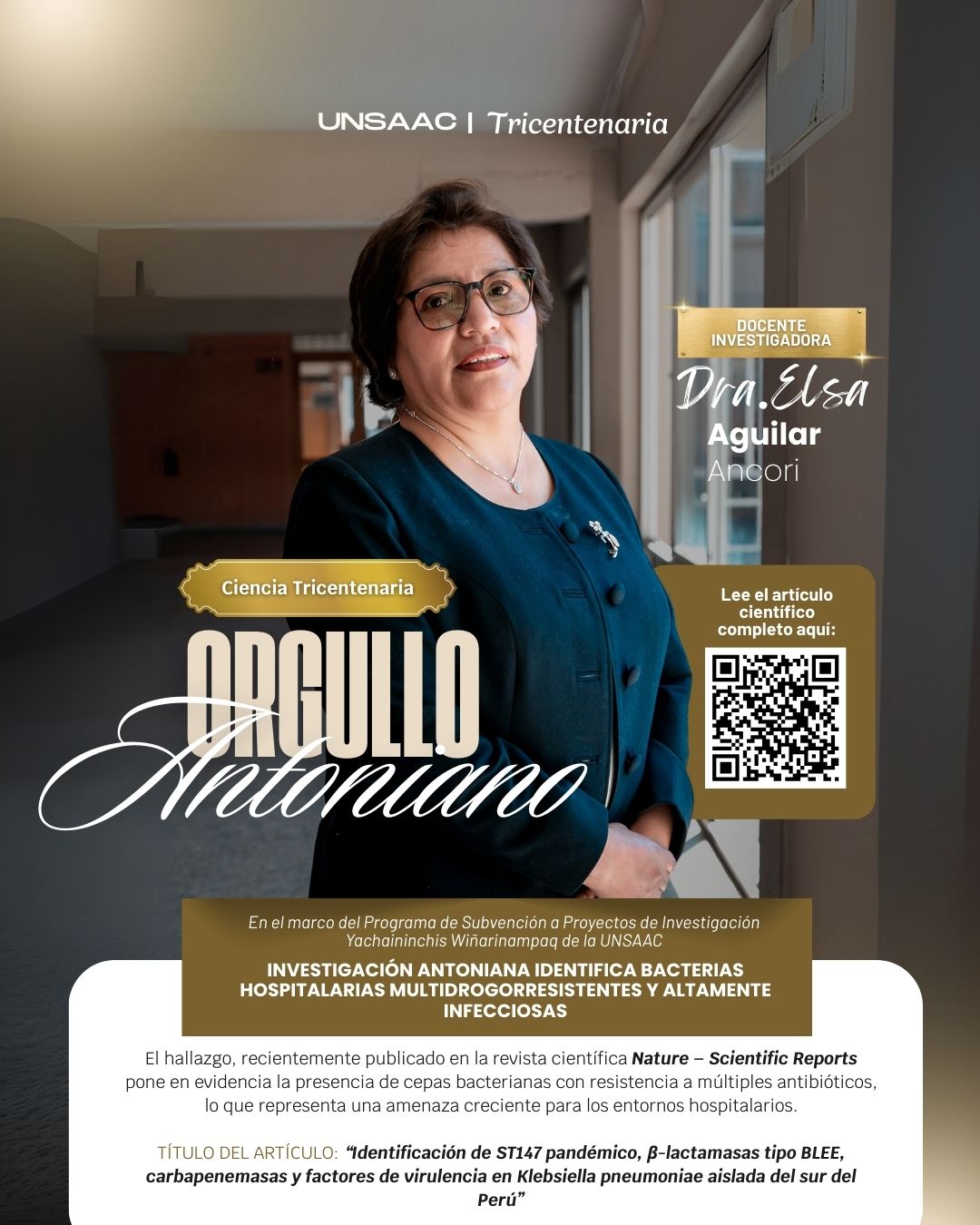 ORGULLO ANTONIANO:  DOCENTE ANTONIANA DESTACA CON VALISOSO APORTE CIENTÍFICO