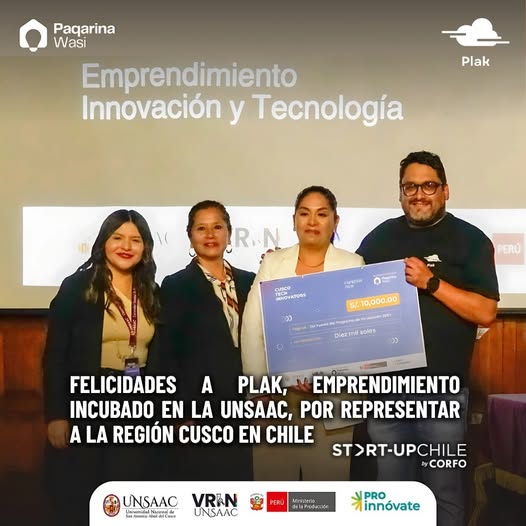 EMPRENDIMIENTO INCUBADO EN LA UNSAAC FUE SELECCIONADO POR START-UP CHILE