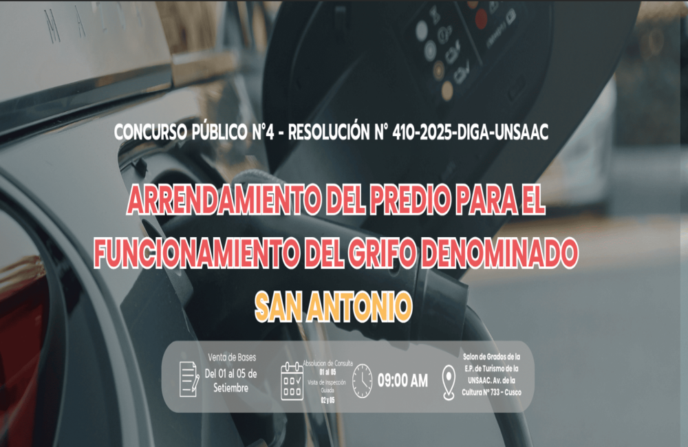 ARRENDAMIENTO DEL PREDIO PARA EL FUNCIONAMIENTO DEL GRIFO SAN ANTONIO N°4