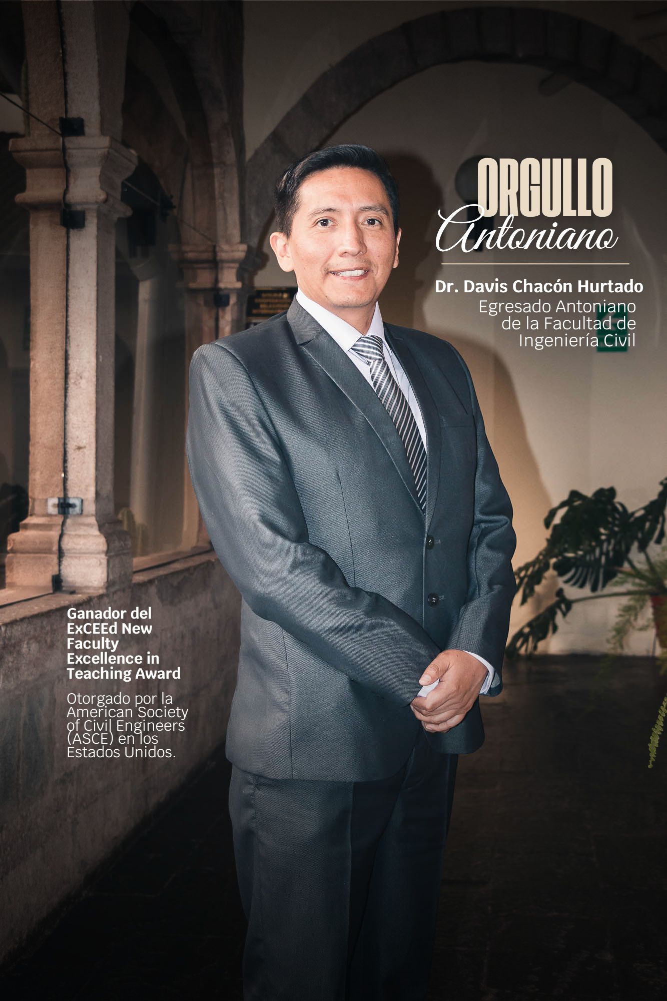 Exalumno antoniano recibe premio internacional a la excelencia docente otorgado por la ASCE