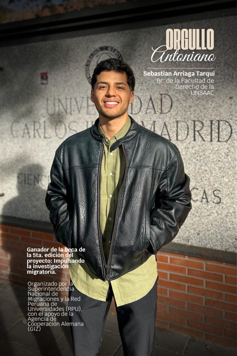 Estudiante de Derecho de la UNSAAC obtiene beca en proyecto nacional de investigación migratoria