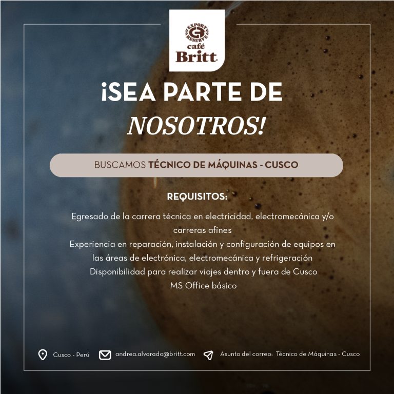 CAFFE BRITT – TECNICO EN MAQUINAS