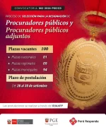CONVOCATORIA PROCESO DE SELECCION PARA LA DESIGNACION DE LOS PROCURADORES PUBLICOS Y PROCURADORES PUBLICOS ADJUNTOS